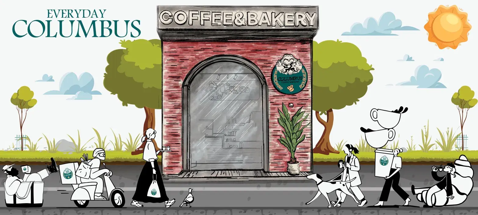Columbus coffee illustration